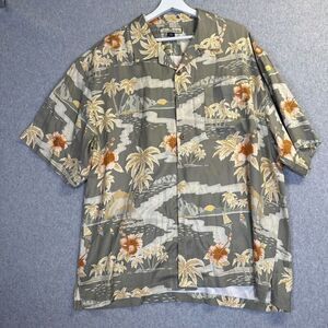 Tommy Bahama mens XL hawaiian button down shirt floral hibiscus 100% silk